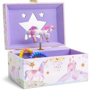 Girls Unicorn Musical The Beautiful Dreamer Tune and Spinning Jewelry Boxes